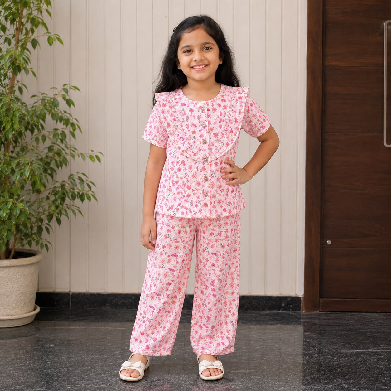 Girls Waffle knit Co-Ord Set FC01