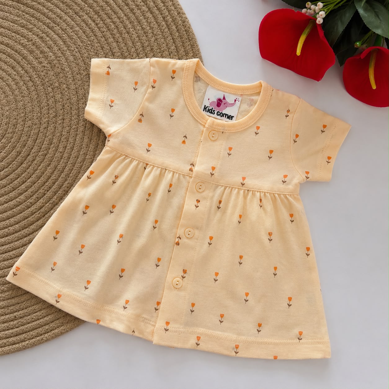 Baby Front Open Premium Frocks MN01