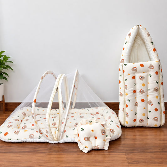 Baby Crinkled Muslin Mosquito Net Bed and Carry Bed Combo MN01