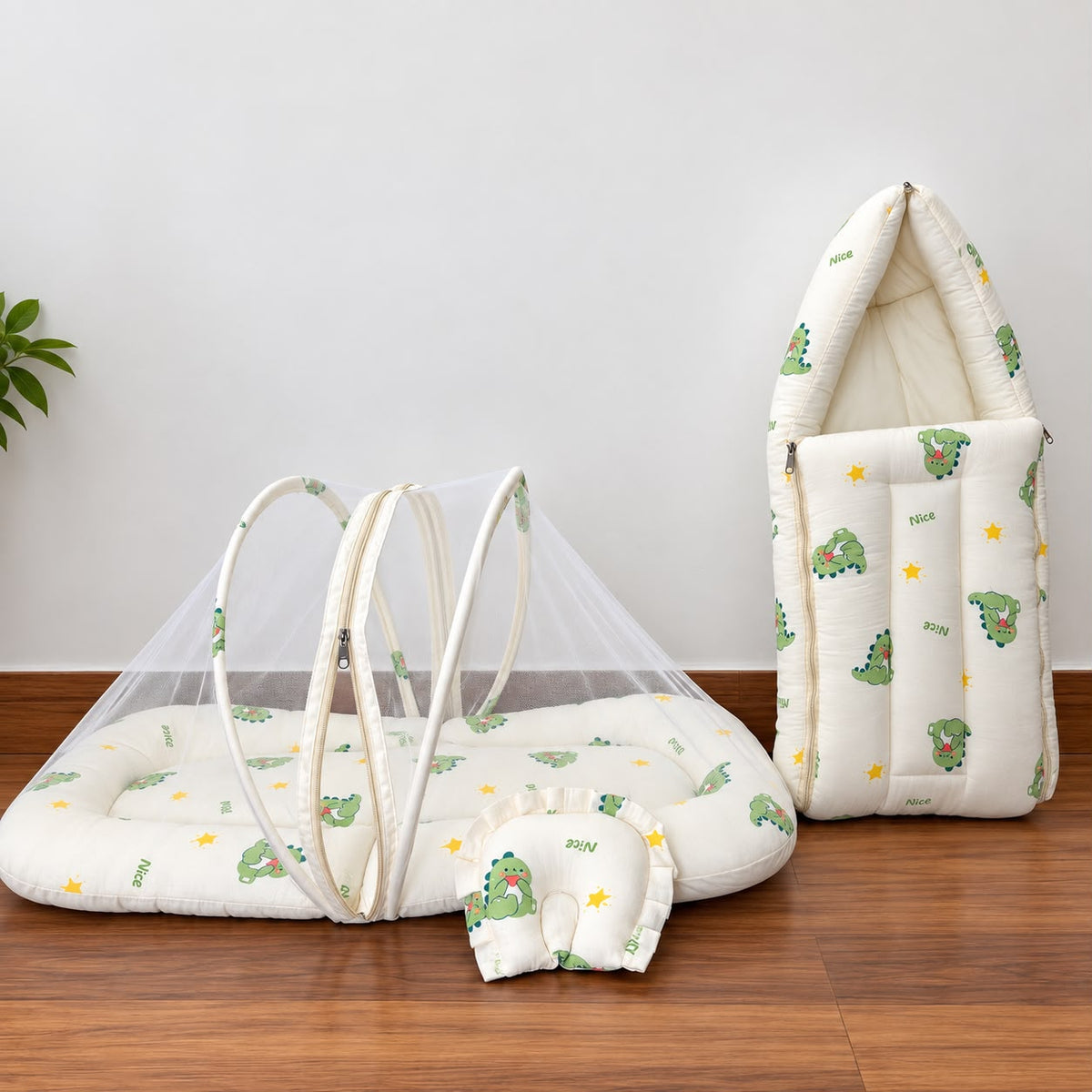 Baby Crinkled Muslin Mosquito Net Bed and Carry Bed Combo MN01