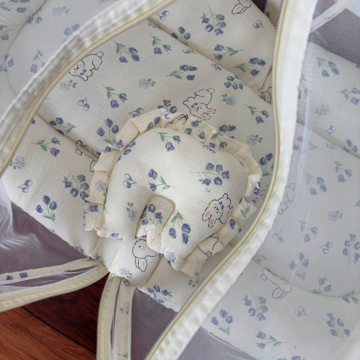 Baby Crinkled Muslin Mosquito Net Bed and Carry Bed Combo MN01