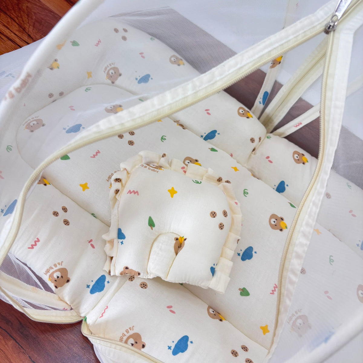 Baby Crinkled Muslin Mosquito Net Bed and Carry Bed Combo MN01