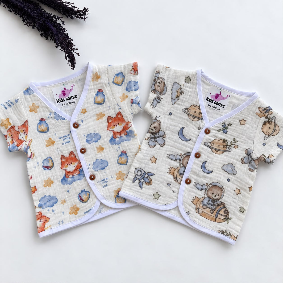 Muslin Crinkled Button jablas (Pack of 2 ) MN01