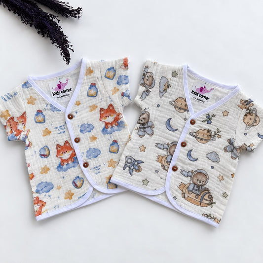 Muslin Crinkled Button jablas (Pack of 2 ) MN01