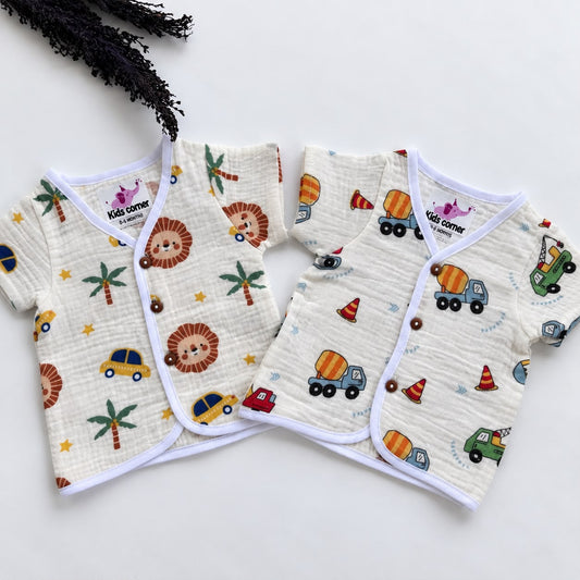 Muslin Crinkled Button jablas (Pack of 2 ) MN01