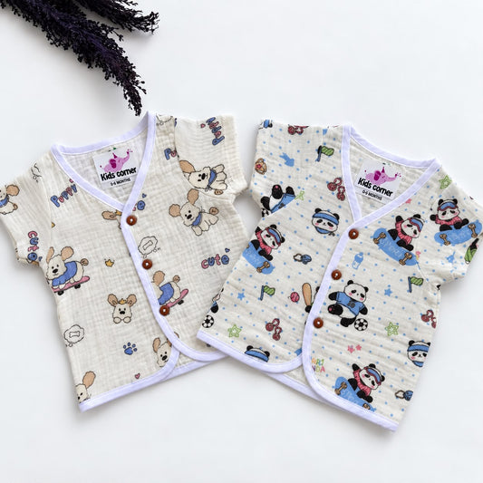 Muslin Crinkled Button jablas (Pack of 2 ) MN01