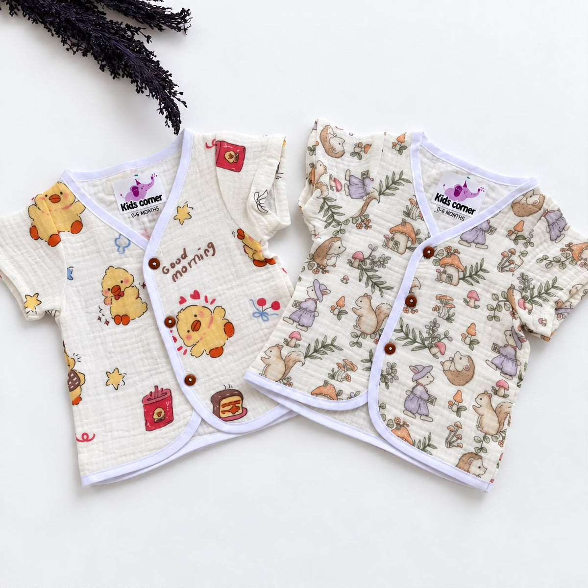 Muslin Crinkled Button jablas (Pack of 2 ) MN01