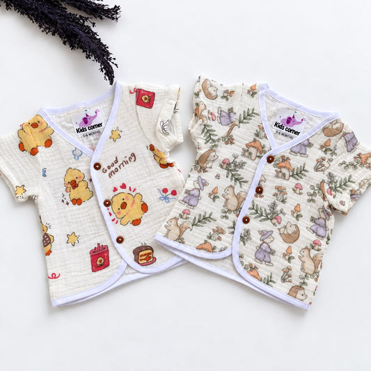 Muslin Crinkled Button jablas (Pack of 2 ) MN01