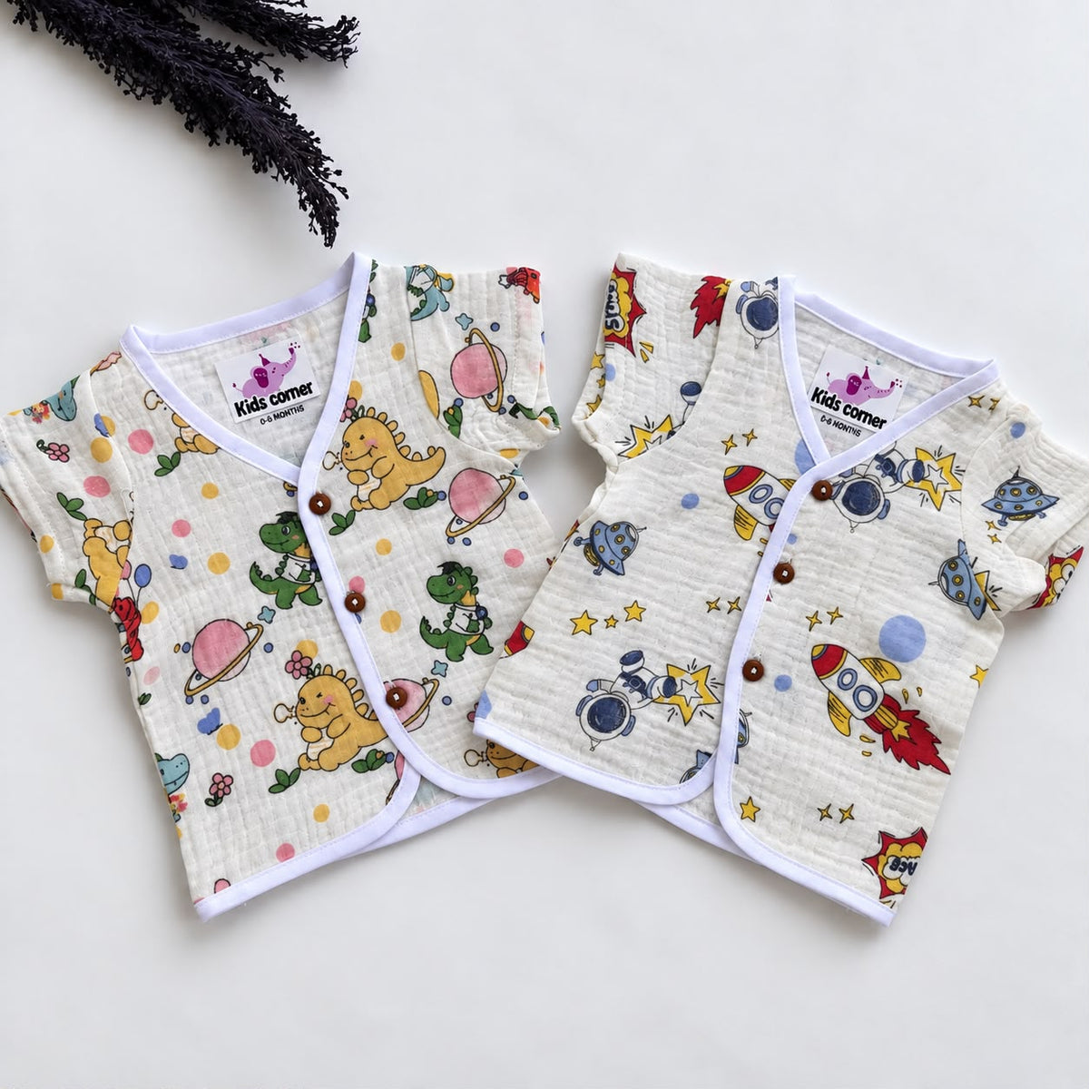 Muslin Crinkled Button jablas (Pack of 2 ) MN01