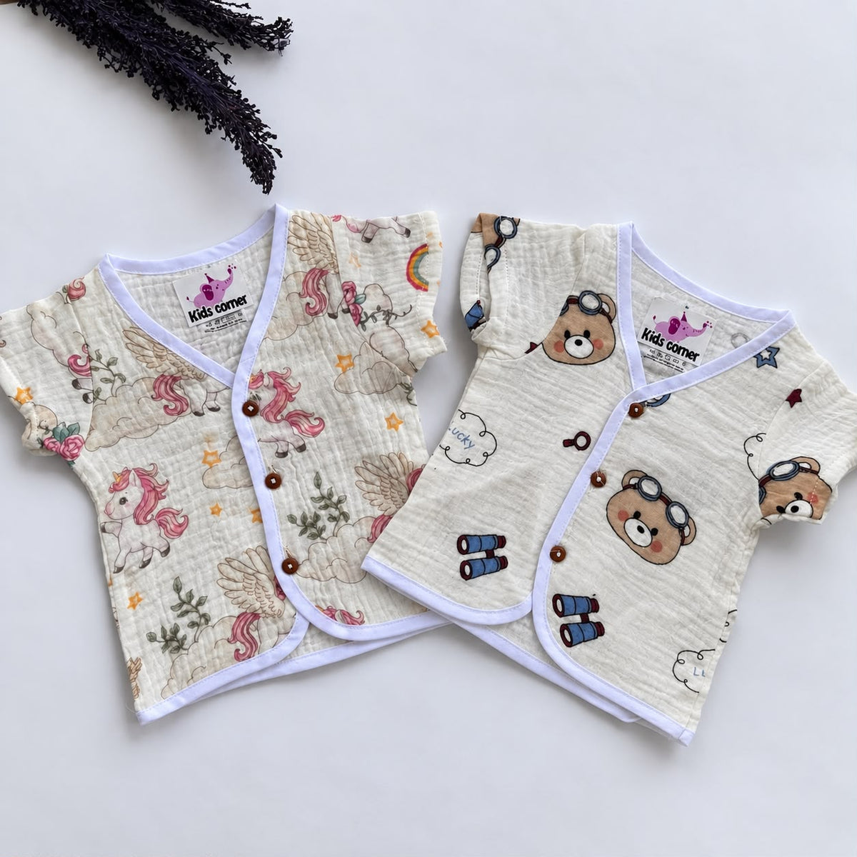 Muslin Crinkled Button jablas (Pack of 2 ) MN01