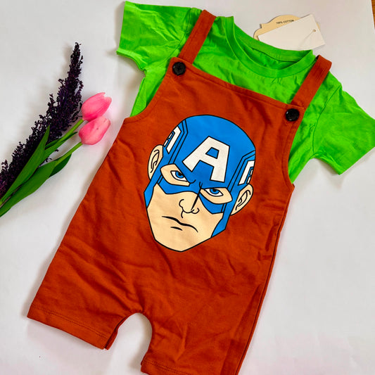 Cotton kids Dungaree With T- Shirt Set PV03