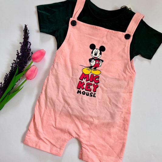 Cotton kids Dungaree With T- Shirt Set PV03