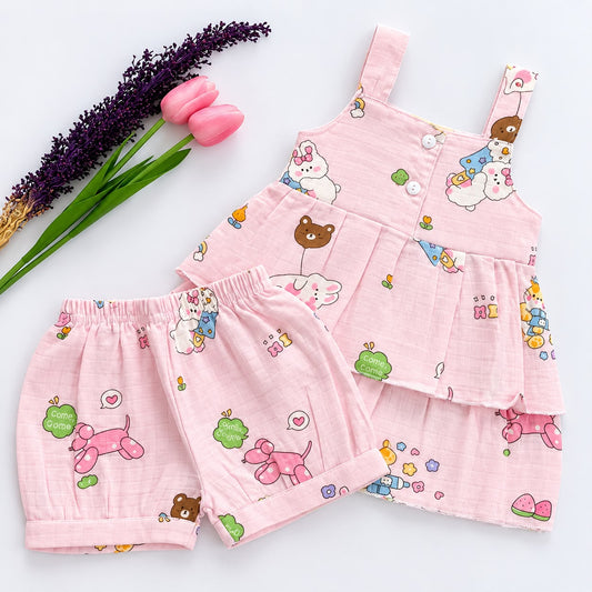 Girls Premium Muslin co-ord set DL01