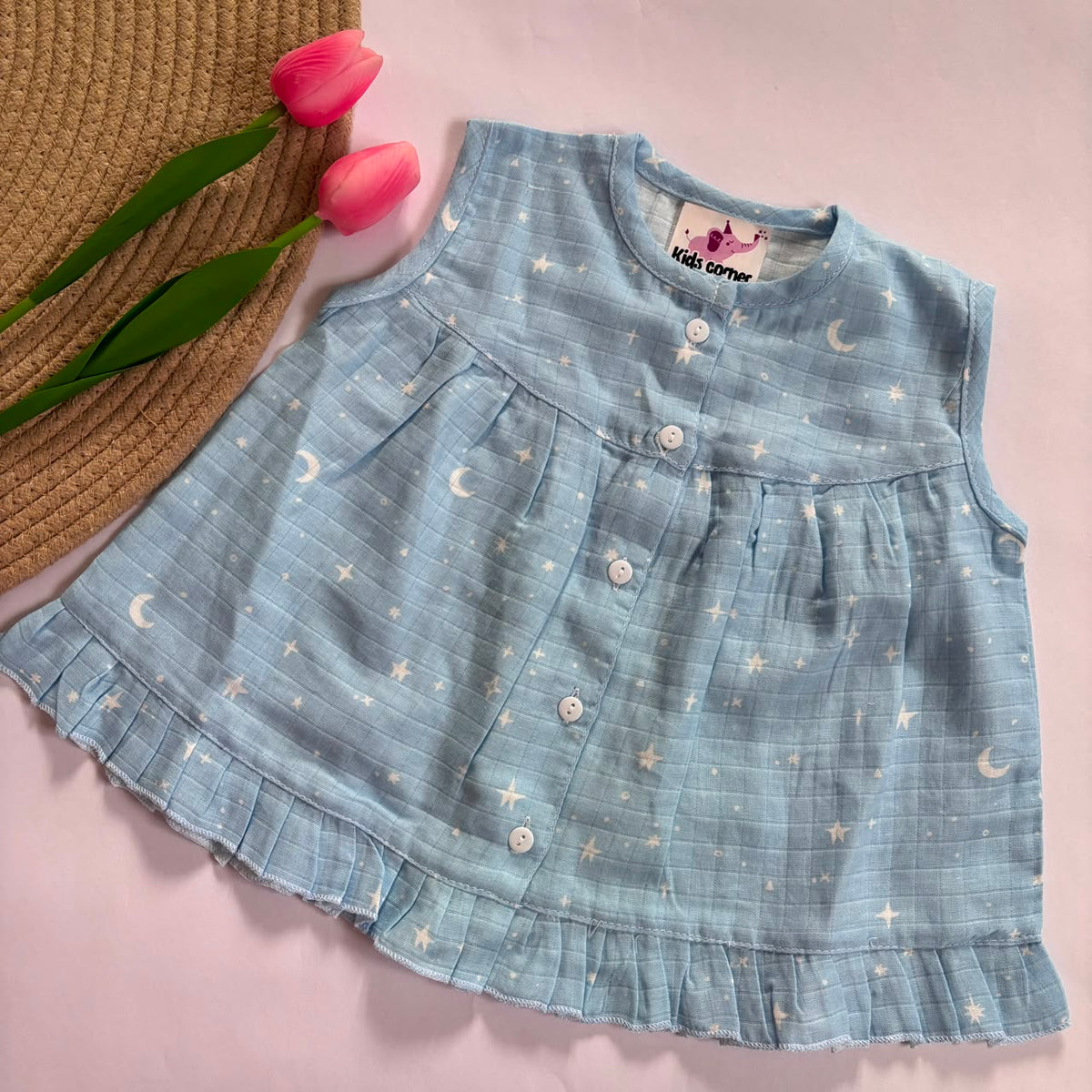 Muslin Frocks Front Open Button MN01