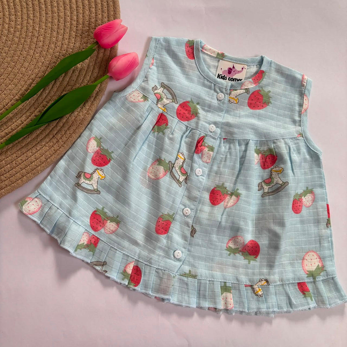 Muslin Frocks Front Open Button MN01