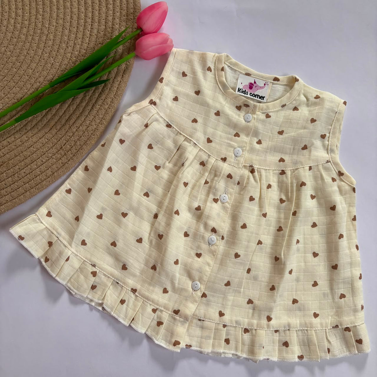 Muslin Frocks Front Open Button MN01