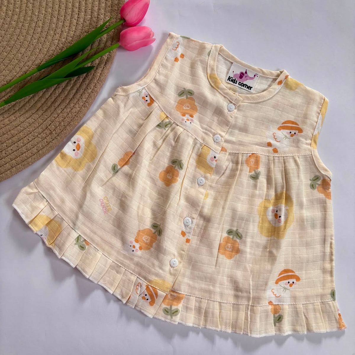 Muslin Frocks Front Open Button MN01