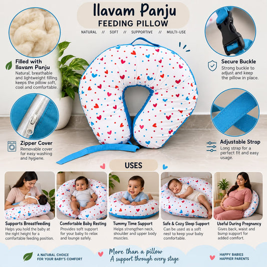 Ilavam Panju ( Kapok ) Feeding Pillow Heart Print  MN01