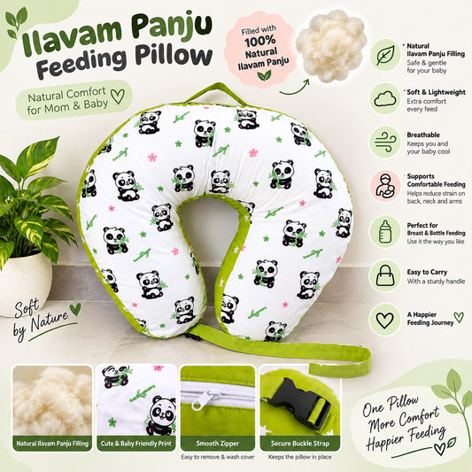 Ilavam Panju ( Kapok ) Feeding Pillow Panda Print  MN01