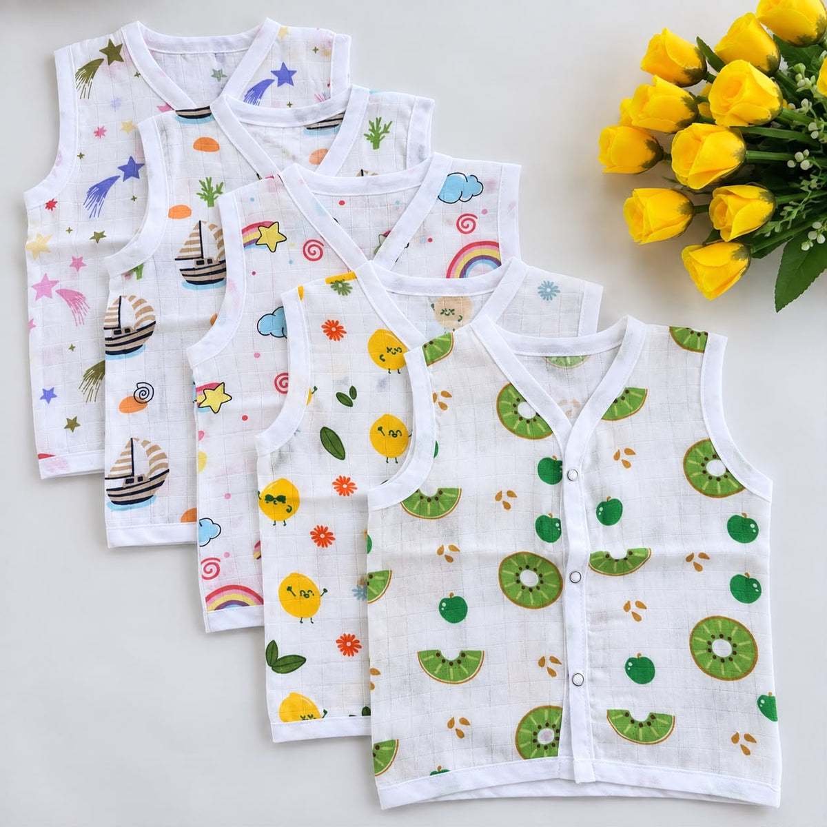 Premium Muslin Button jablas 5 pcs pack