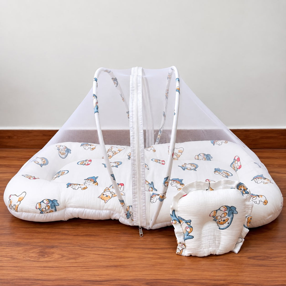 Baby Crinkled Muslin Mosquito Net Bed and Carry Bed Combo MN01