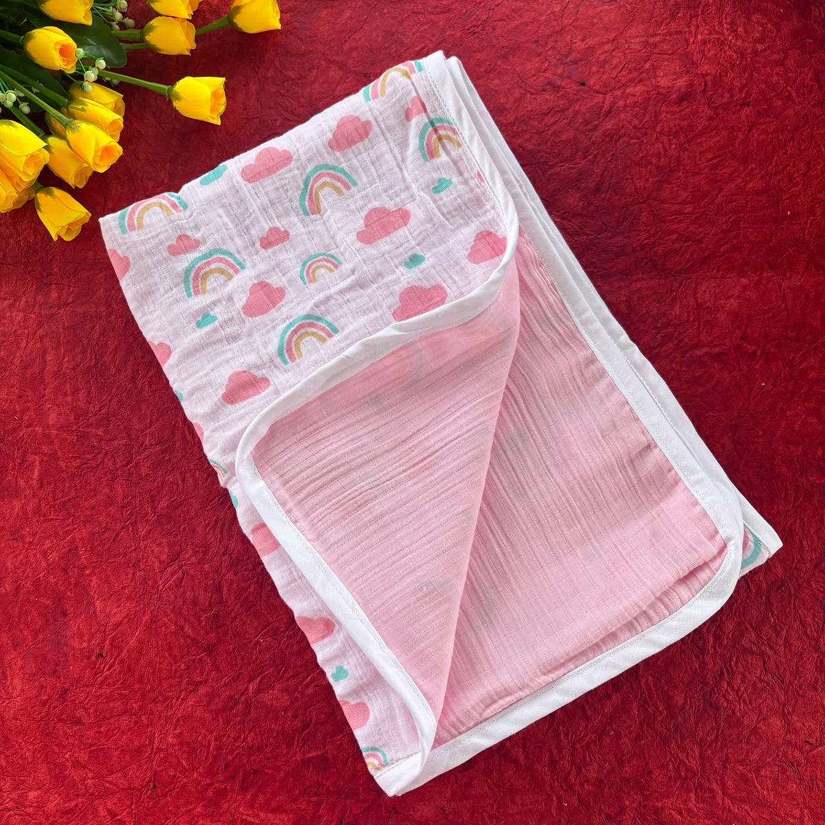 4 Layer Reversible Muslin Baby Blanket