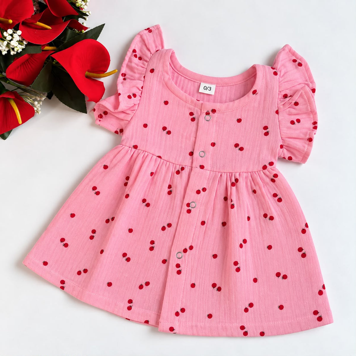 Muslin Frocks Front Open Button MN01