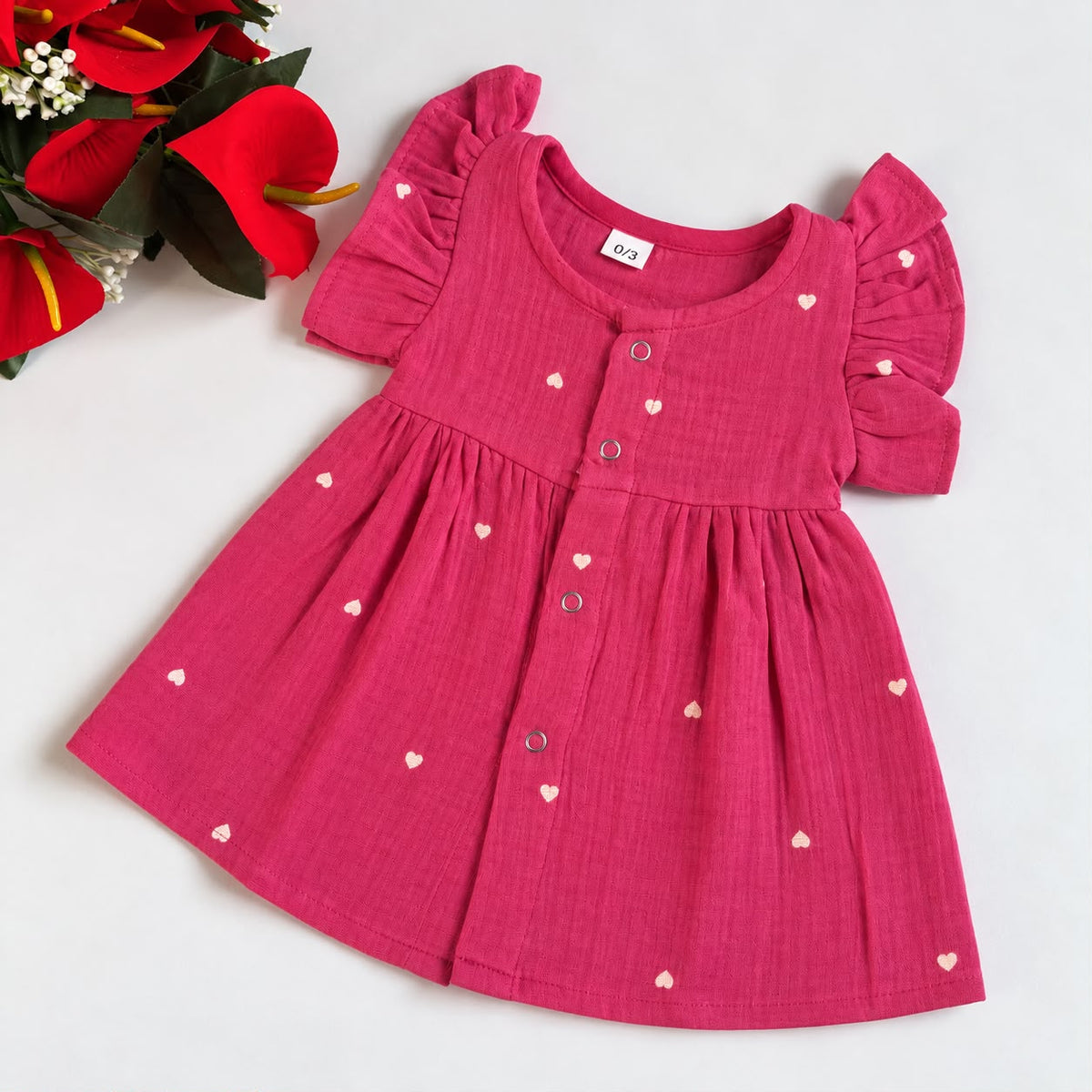 Muslin Frocks Front Open Button MN01