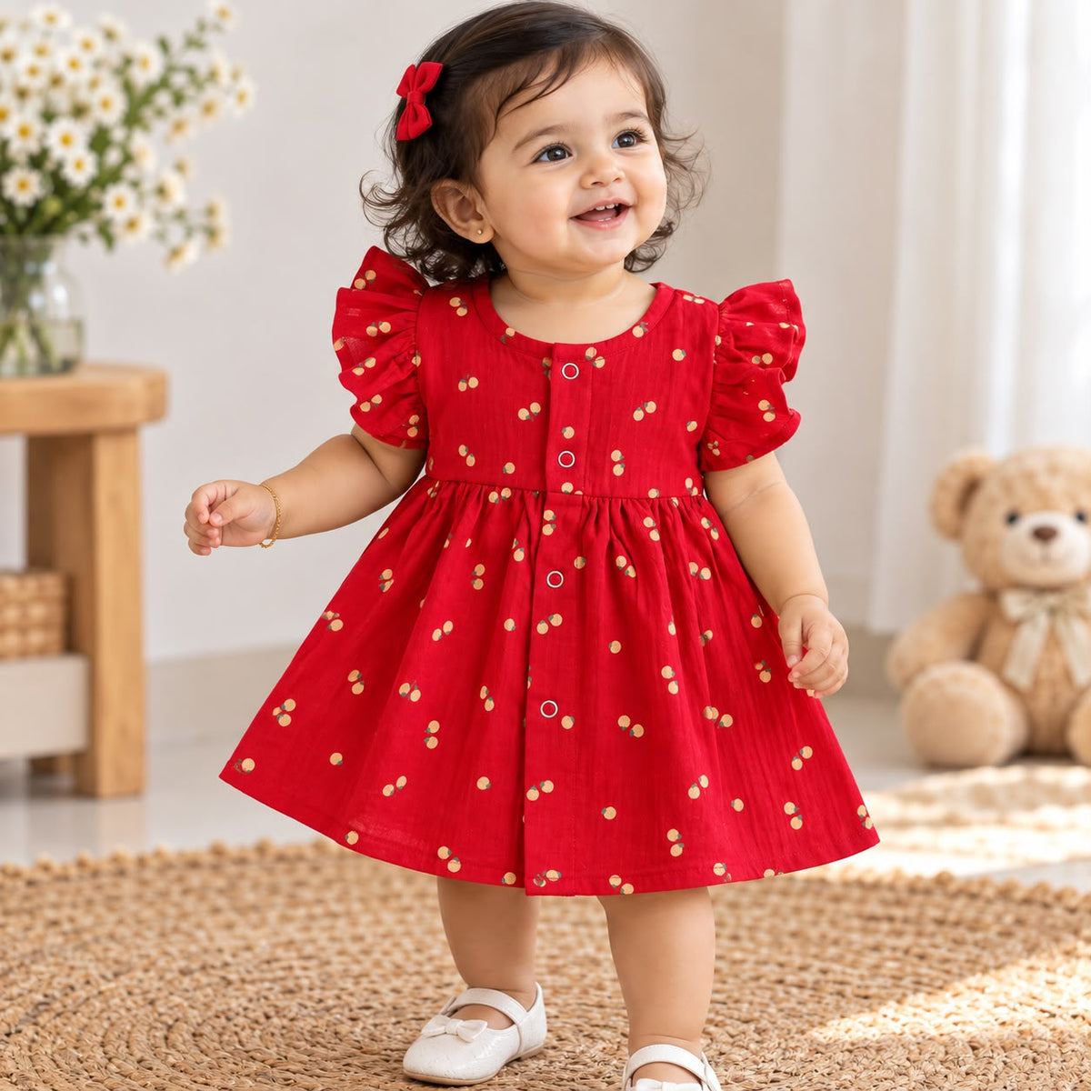 Muslin Frocks Front Open Button MN01
