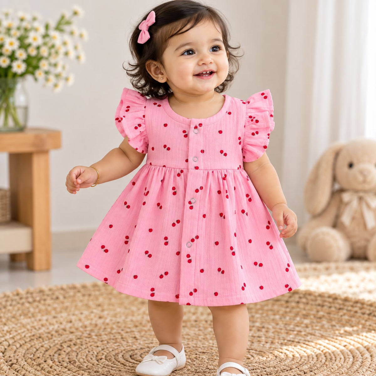 Muslin Frocks Front Open Button MN01