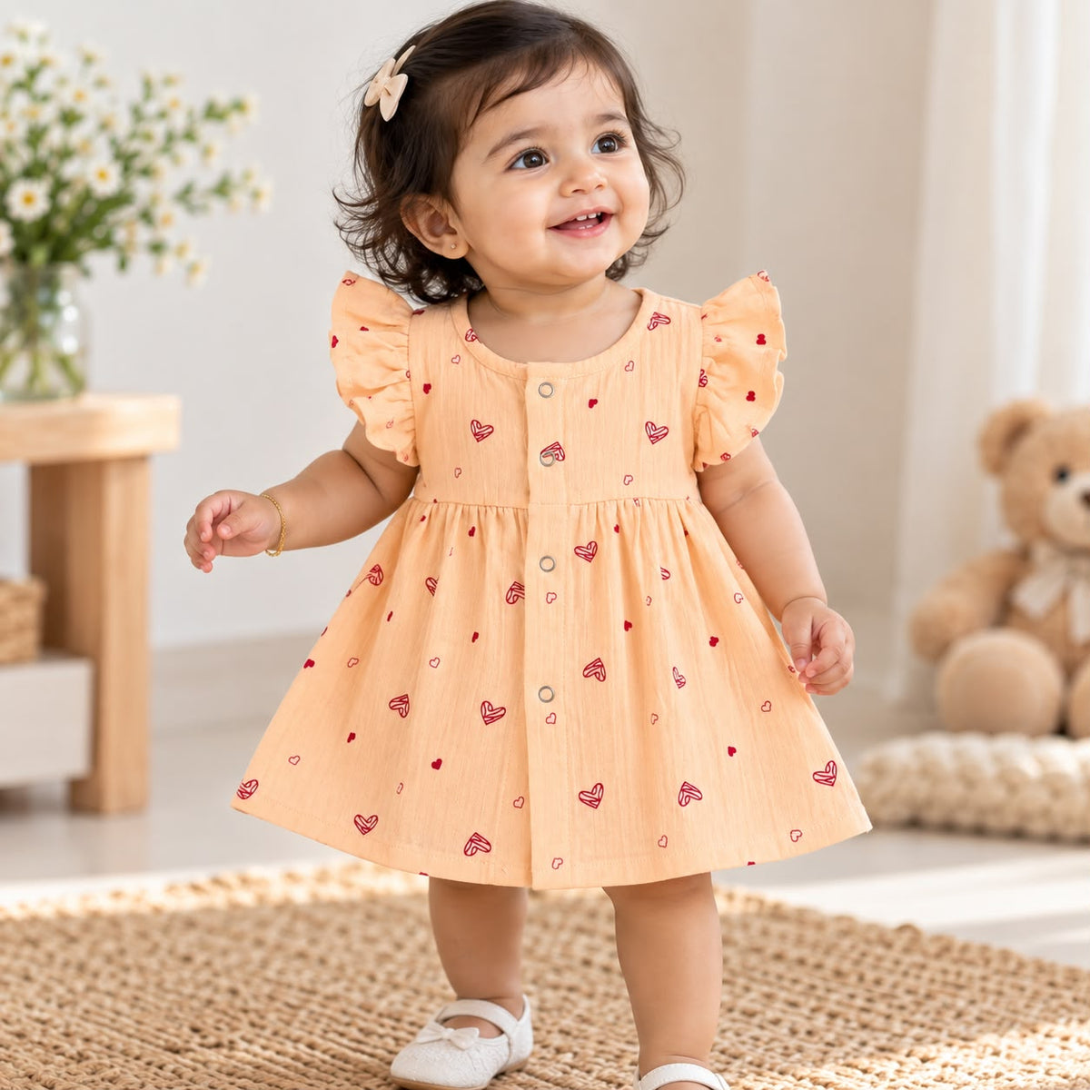 Muslin Frocks Front Open Button MN01