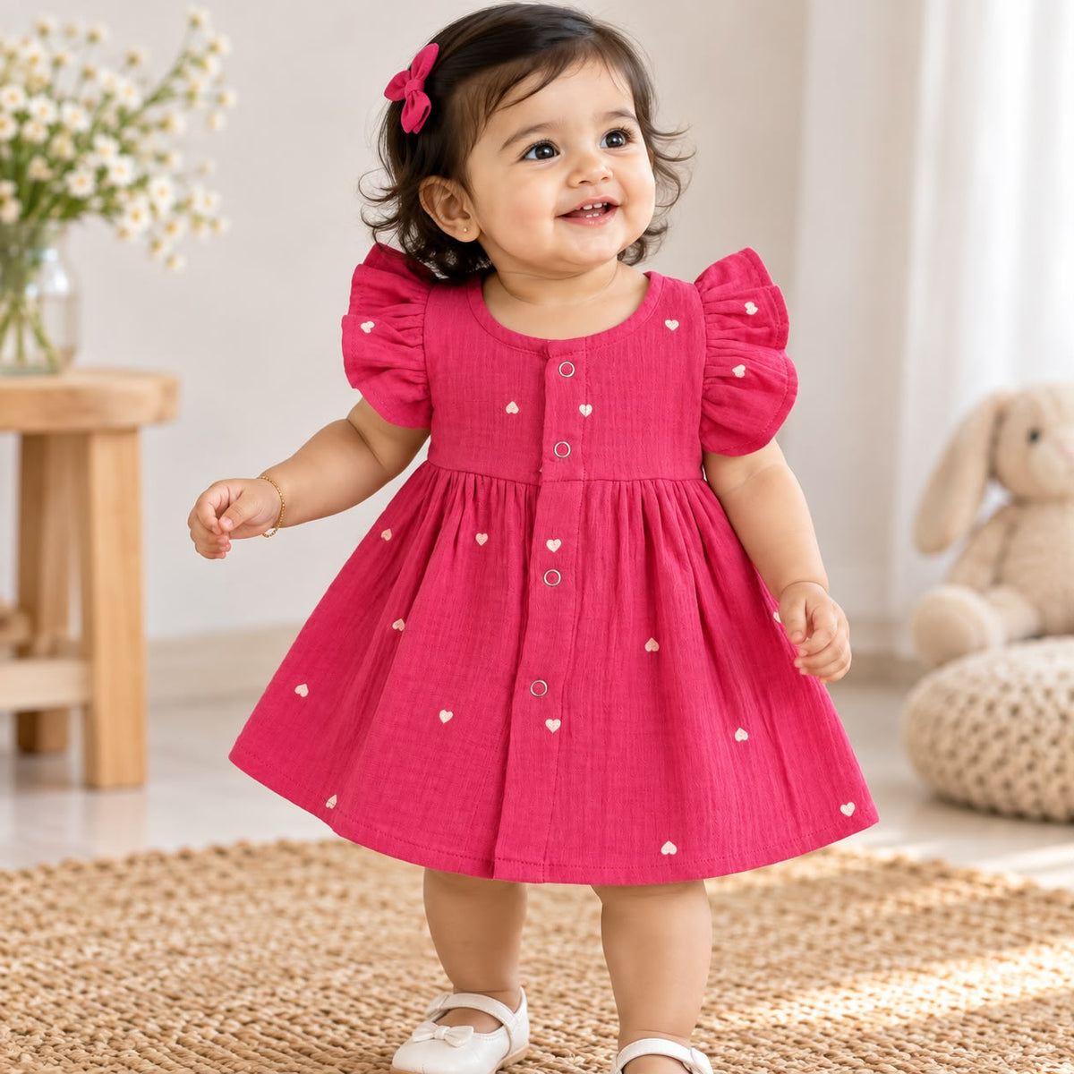 Muslin Frocks Front Open Button MN01