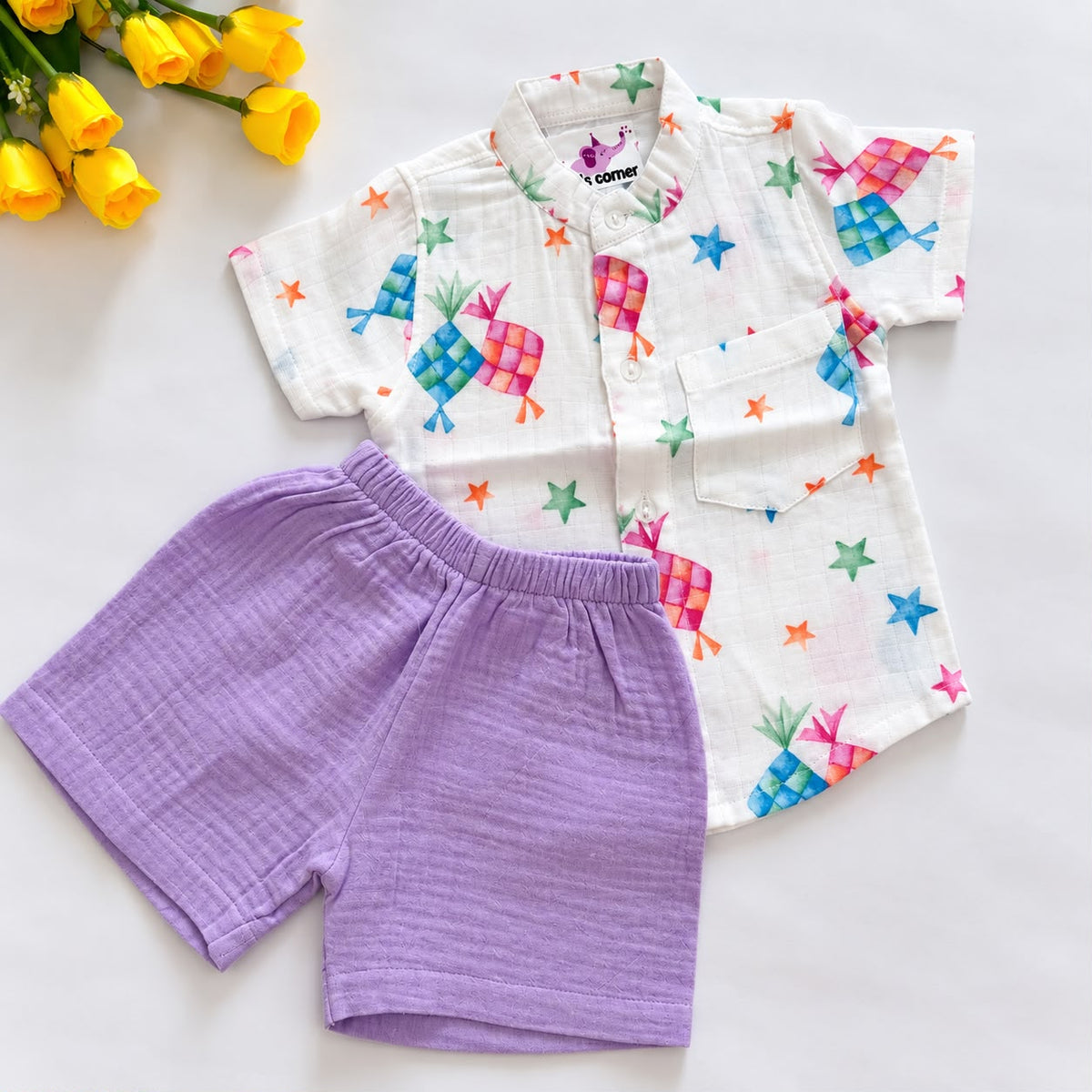 Muslin Double Layer Shorts Set DL01