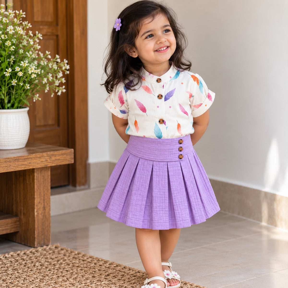 Premium Double Layer Muslin Skirt Set DL01