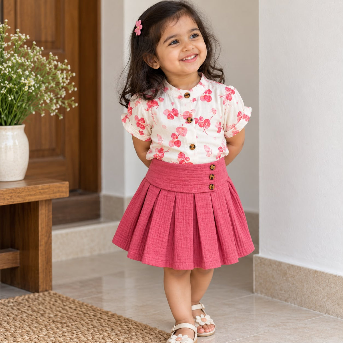 Premium Double Layer Muslin Skirt Set DL01
