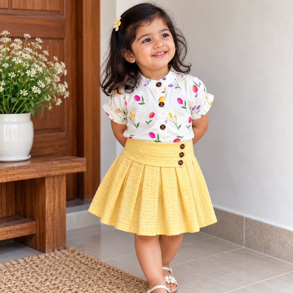 Premium Double Layer Muslin Skirt Set DL01
