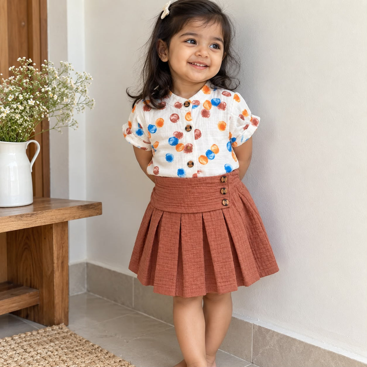 Premium Double Layer Muslin Skirt Set DL01