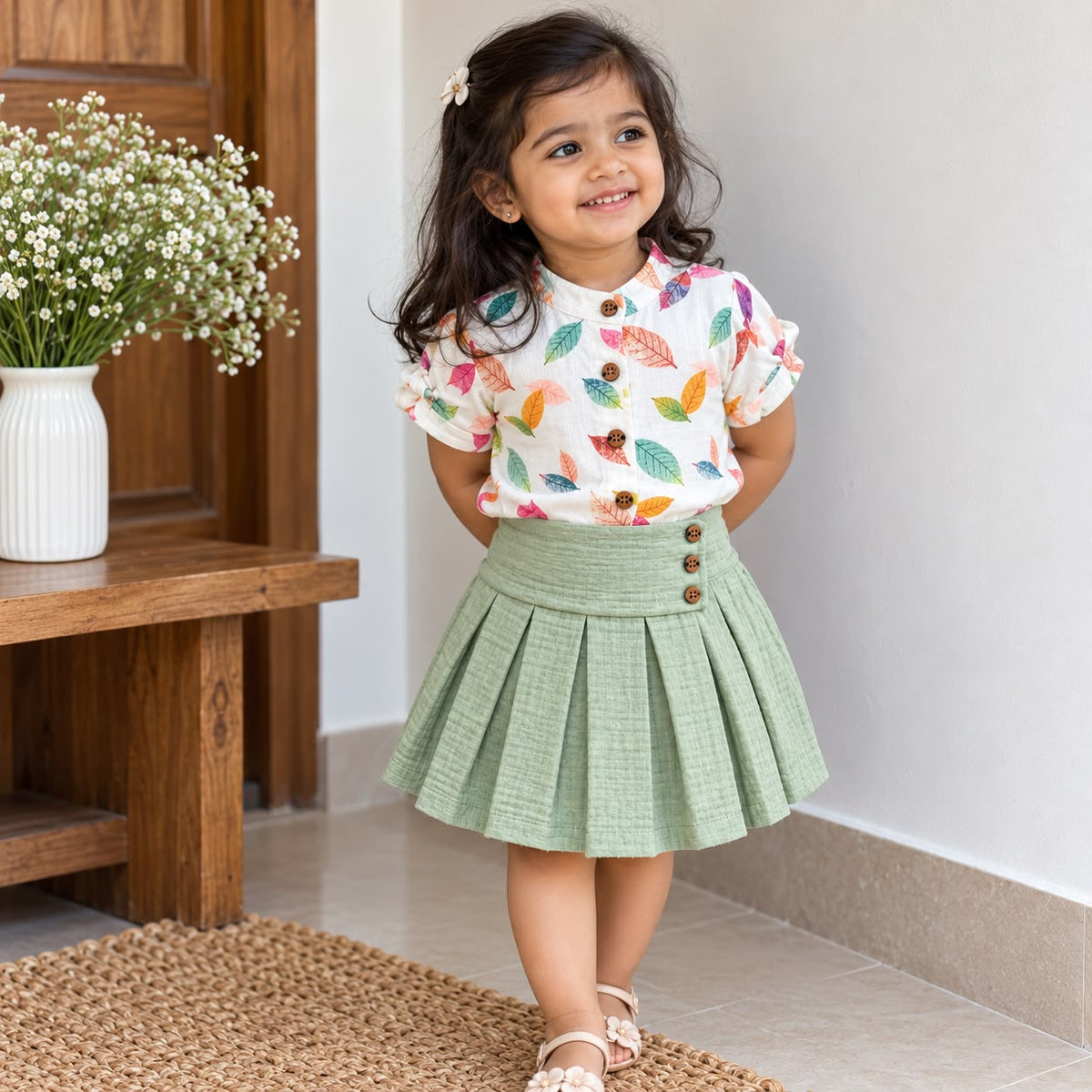 Premium Double Layer Muslin Skirt Set DL01