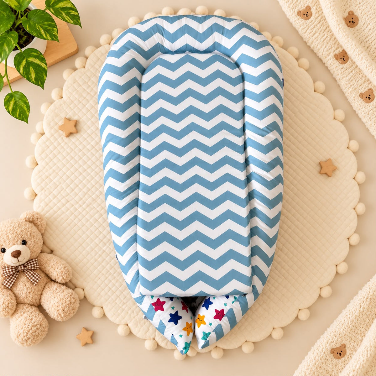 Premium Baby Nest With Removable Covers  MN01 ( Star  )