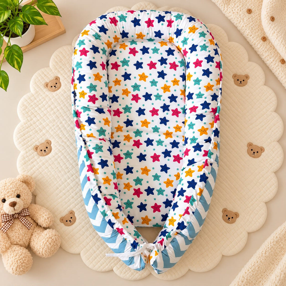 Premium Baby Nest With Removable Covers  MN01 ( Star  )