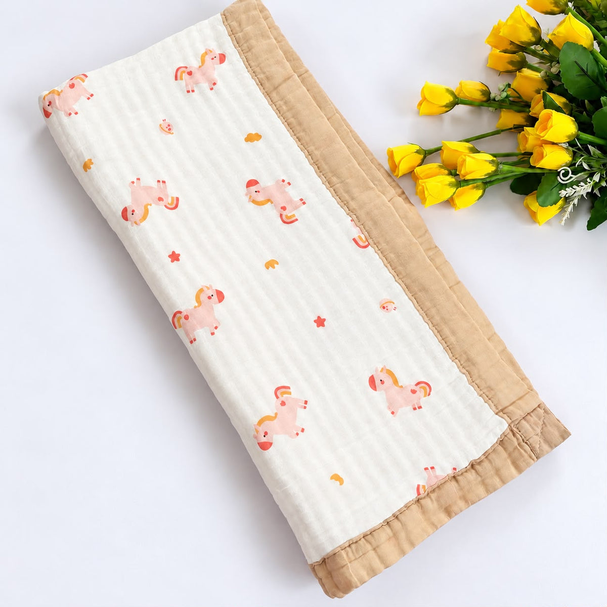Crinkled Muslin 6 layer Blanket MN01
