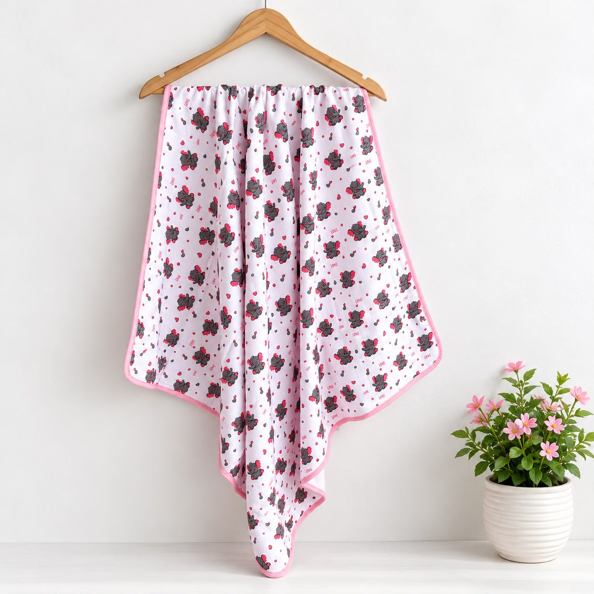 Muslin 6 layer Reversible Blanket MN01 ( Elephant )