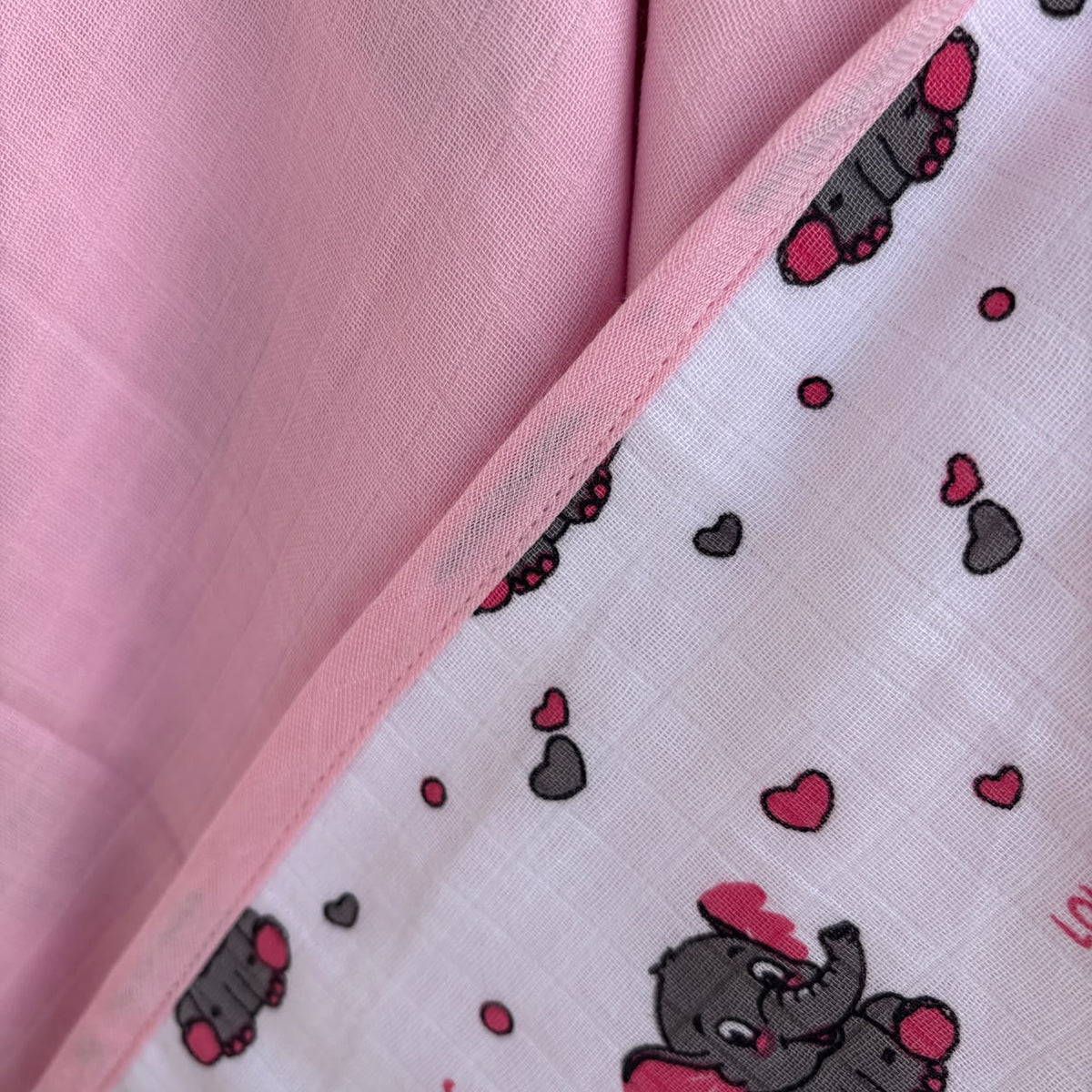 Muslin 6 layer Reversible Blanket MN01 ( Elephant )