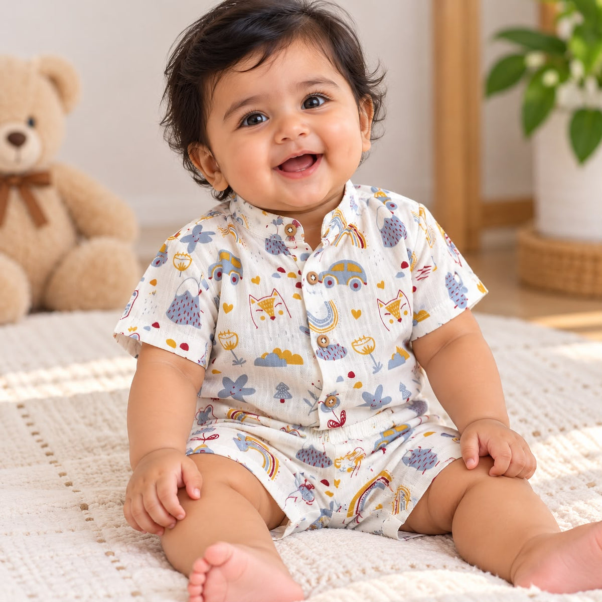 Muslin Double Layer Shorts Set DL01