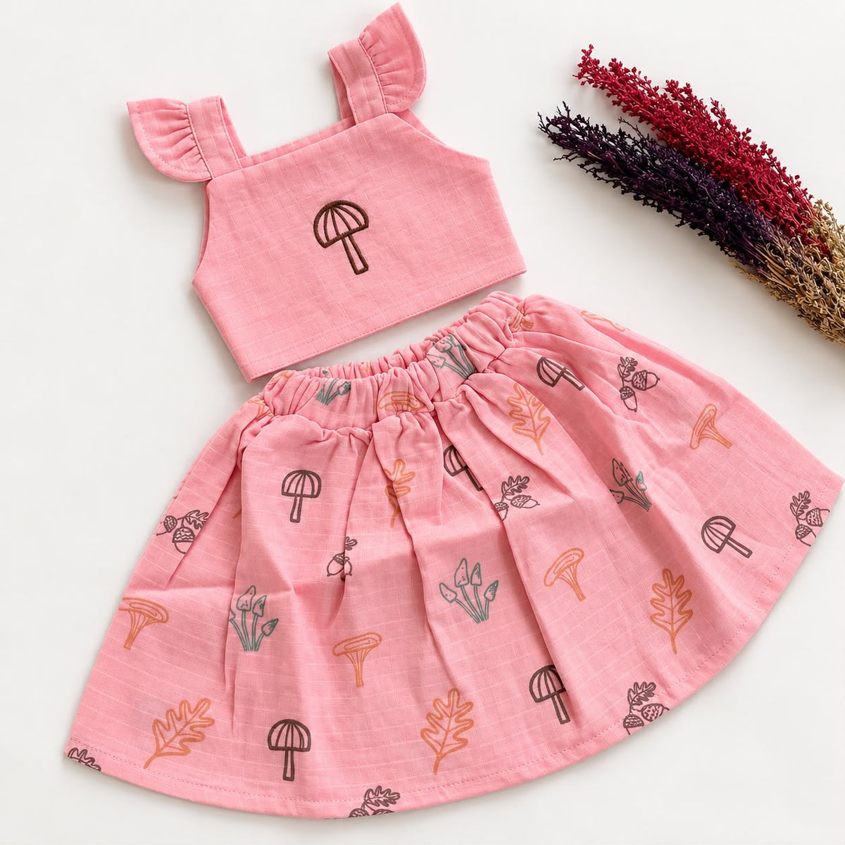 Premium Double Layer Muslin Skirt Set DL01