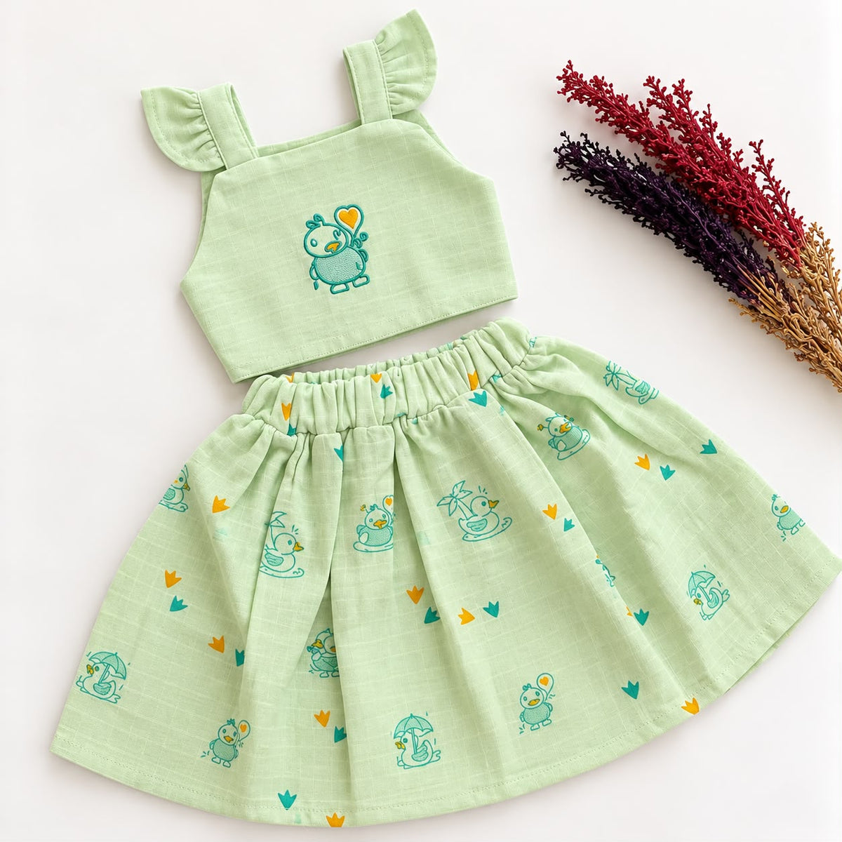 Premium Double Layer Muslin Skirt Set DL01