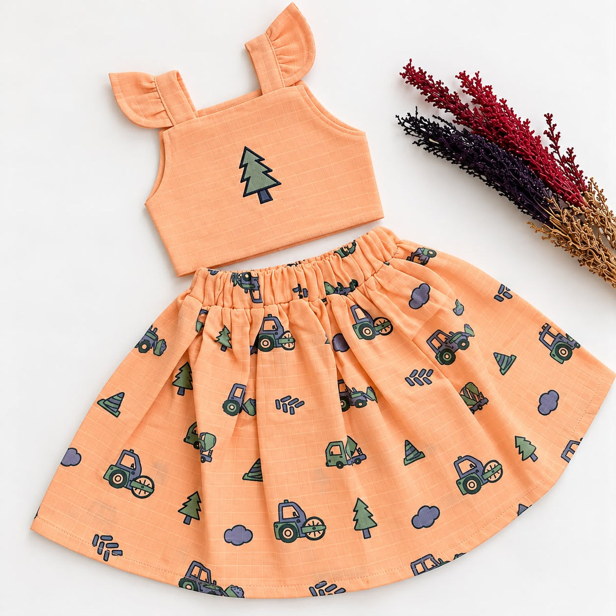 Premium Double Layer Muslin Skirt Set DL01