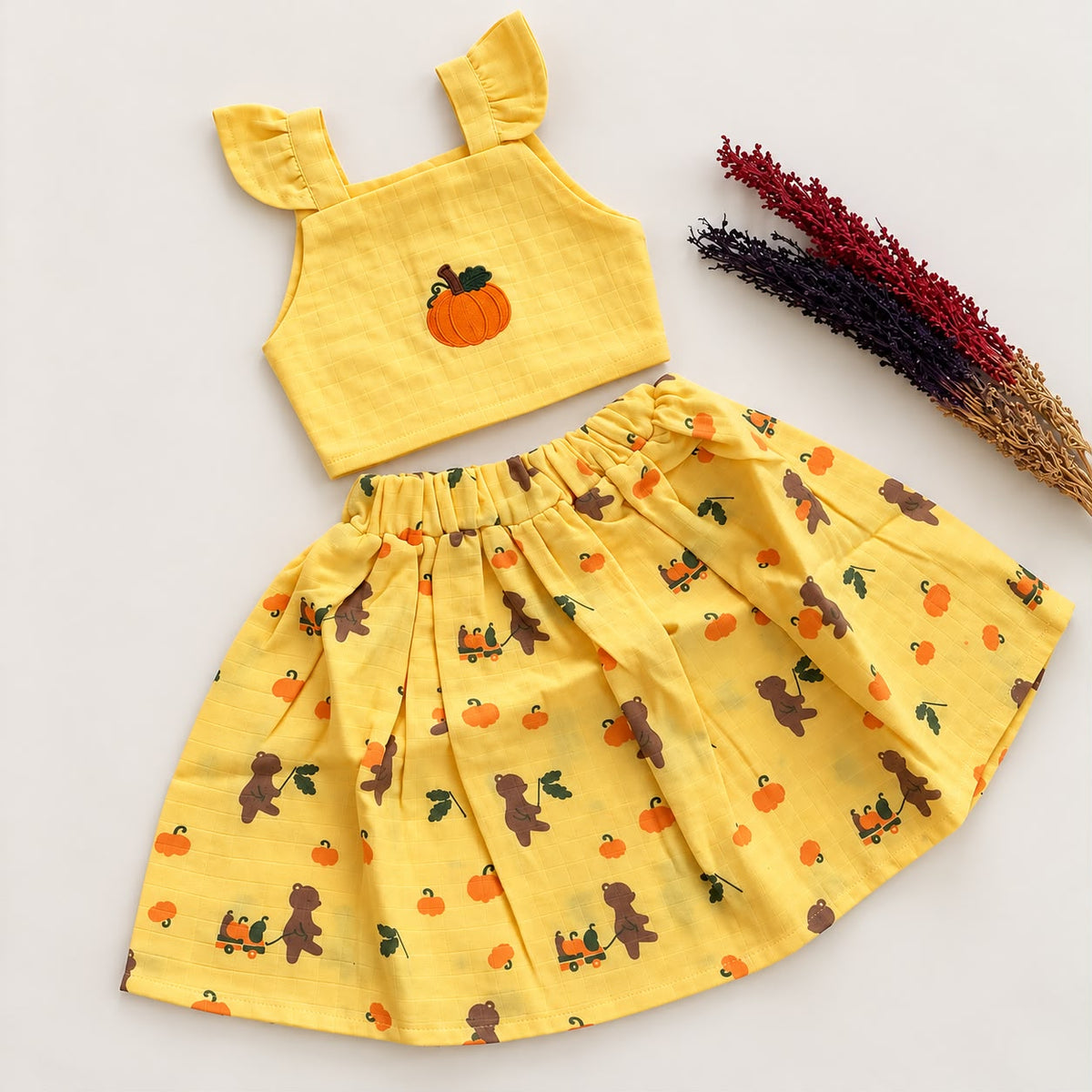Premium Double Layer Muslin Skirt Set DL01