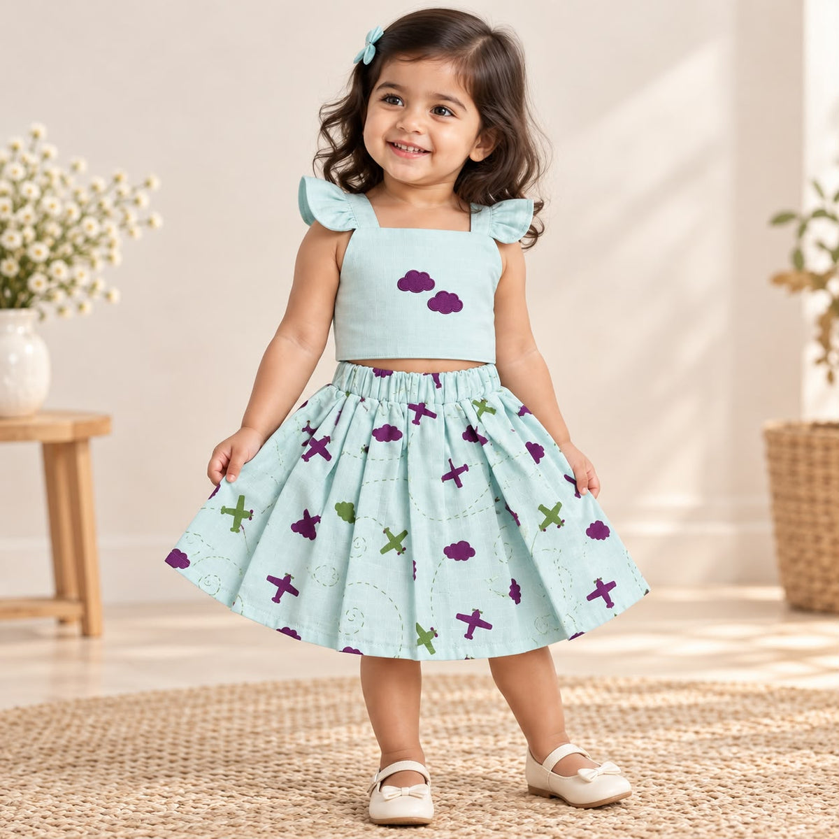Premium Double Layer Muslin Skirt Set DL01