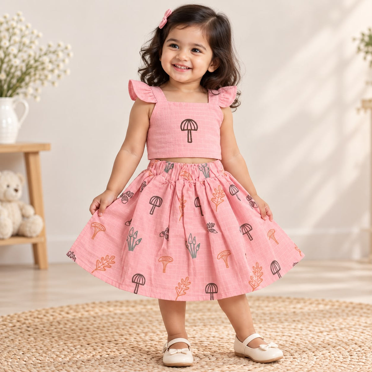 Premium Double Layer Muslin Skirt Set DL01